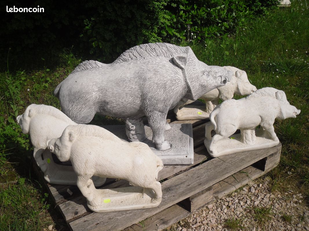 STATUE SANGLIER en pierre pour pilier / COQS / LIONS, BOUDDHA etc (image 2)