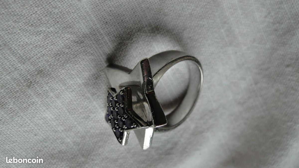 Anneau Ancien Argent 925 Pierres Taillées Ricarda M - Taille 66, Occasion
