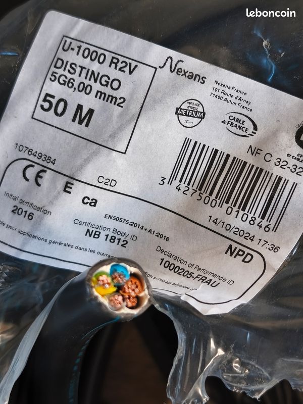 Bobine de 50 mètres câble rigide en 5G6mm² (image 3)