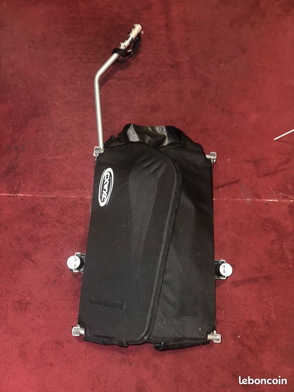 Remorque Vélo Cargo Pliante Jaune Avec Amortisseur – Charge 40 Kg / 120 L + Bâche Et Drapeaux Sécurité
