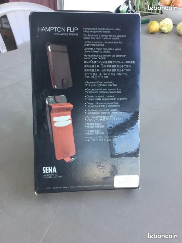 Etui Iphone 4/4s cuir véritable pleine fleur + 1 autre étui offert (image 3)