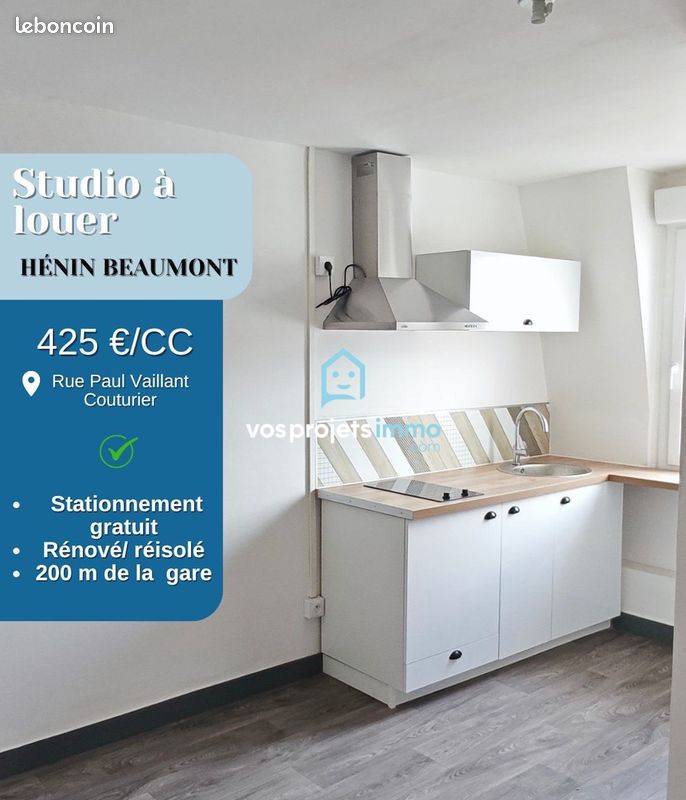 Appartement 1 pièce 15 m² · à Hénin-Beaumont · 15 m² · 425 €/mois