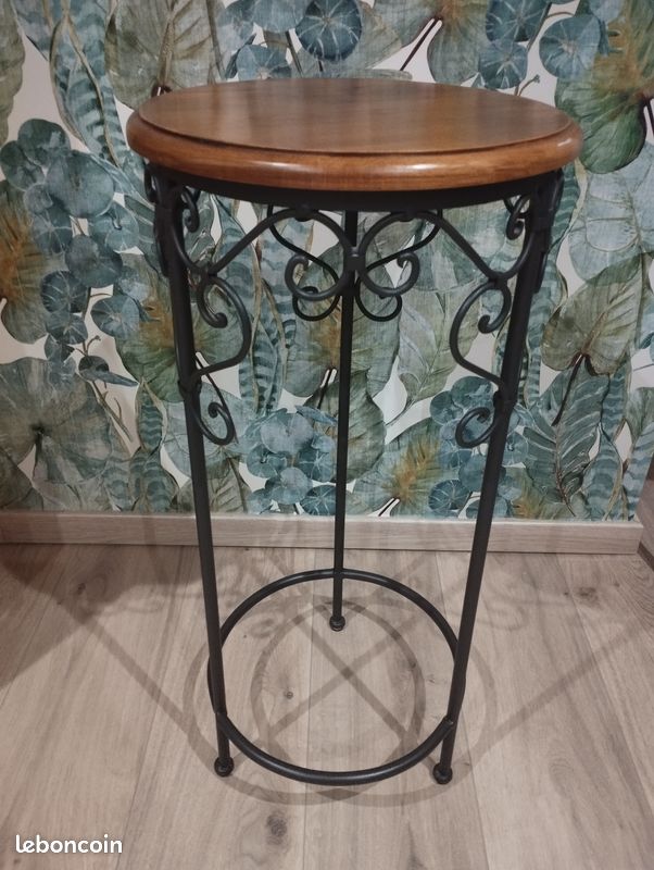 Sellette en bois et fer forgé (image 1)