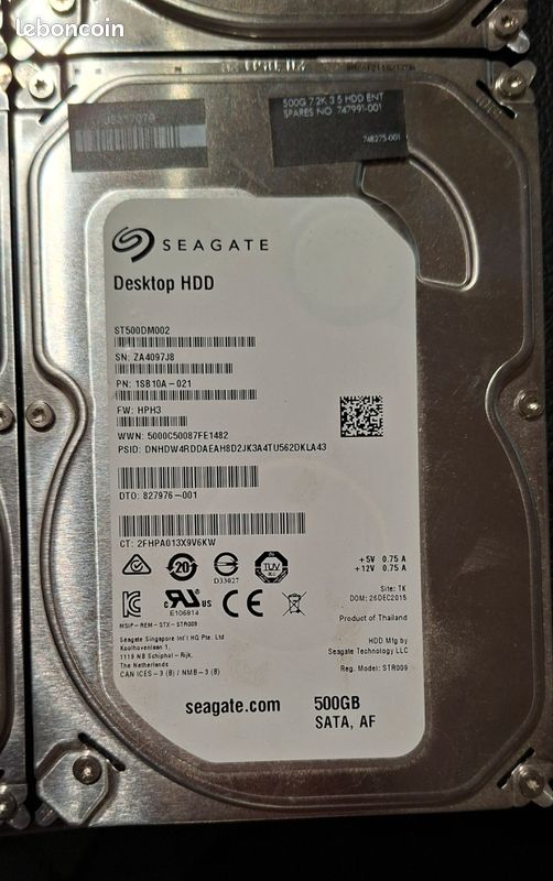 Lot De 10 Disques Durs SATA 3,5" 500 Go - Occasion, Très Bon état Testés OK, Pour Ordinateur De Bureau, Stockage Interne