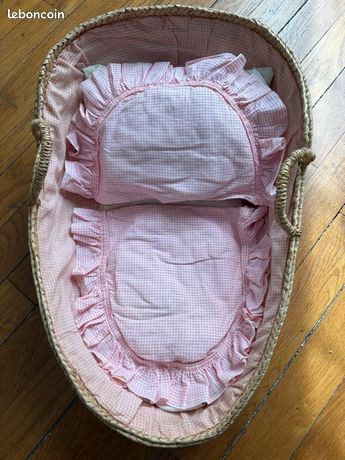 Petit Couffin Vintage En Osier Pour Poupée, Poupon 50 Cm – Charme Ancien