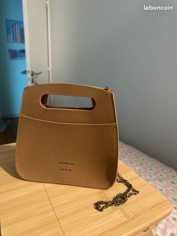 Brown Nat Et Nin My Little Box Handtasche Clutch Kette Nat Nin MyLittleBox  Braun Leder Gold MLB Tasche