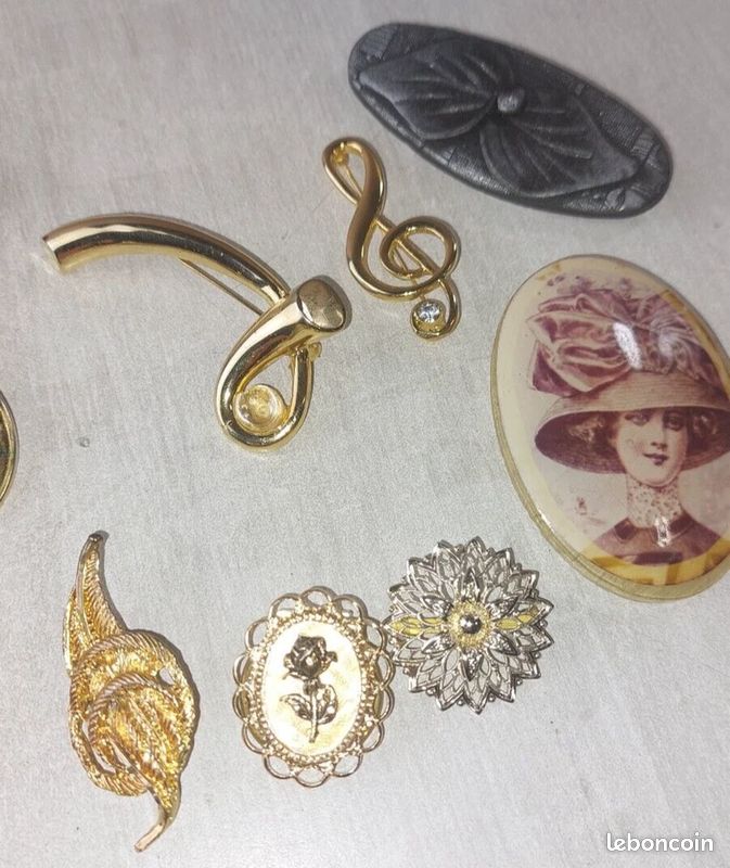 Lot De Broches Vintage - Bijoux Fond De Tiroir - Occasion