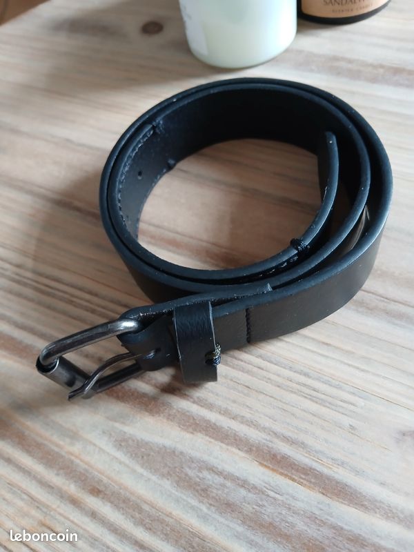 Ceinture simili cuir 5 trous 65 cm noir - Herlaine (image 2)