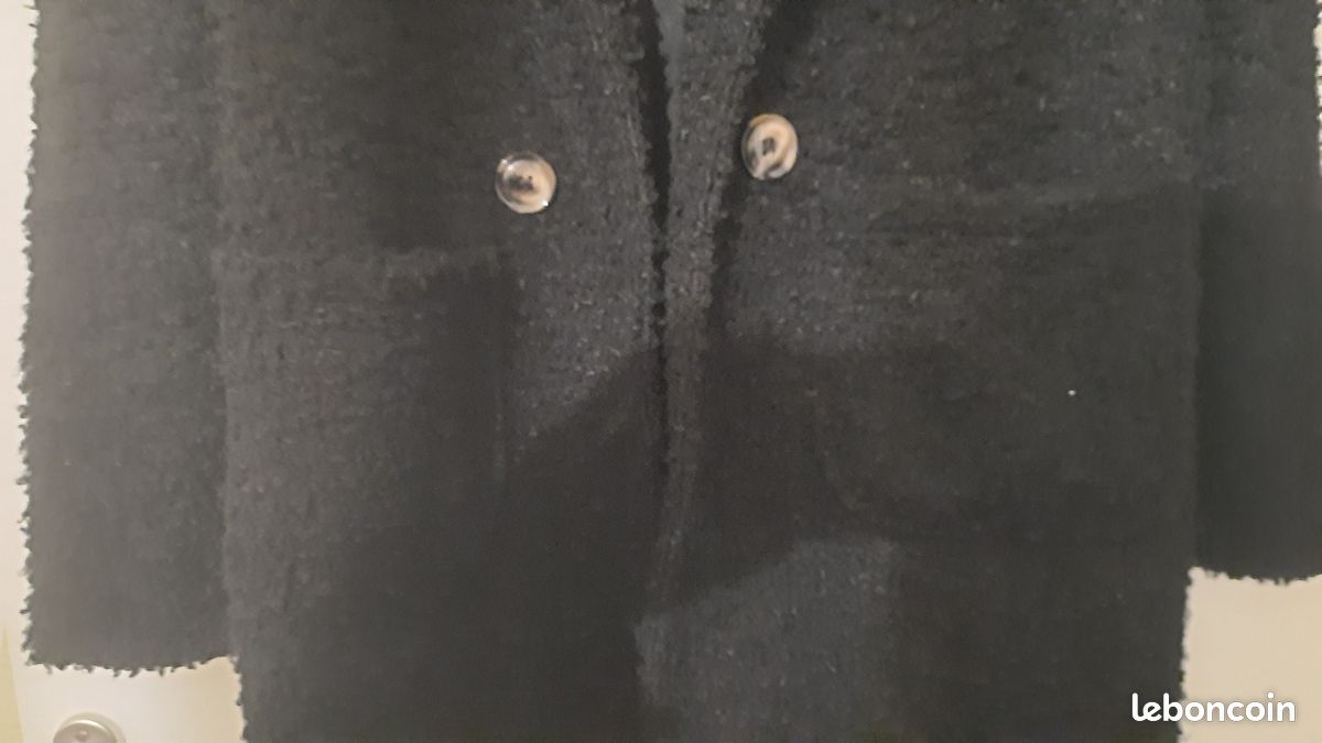 Manteau pilou noir neuf (image 3)