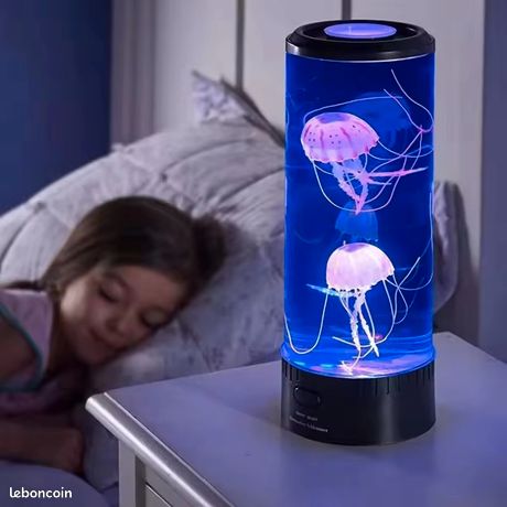 Lampe Aquarium à Méduses Planantes - LED 17 Couleurs, 4 Modes, Moteur Silencieux - Ambiance Relaxante Pour Chambre, Bureau - Noir