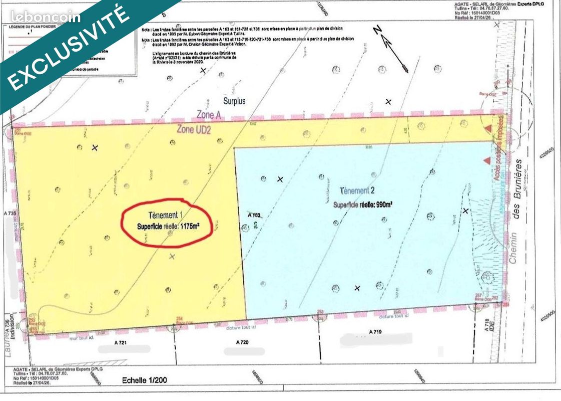 Terrain 1175 m² · à La Rivière · 1 175 m² · 130 000 €