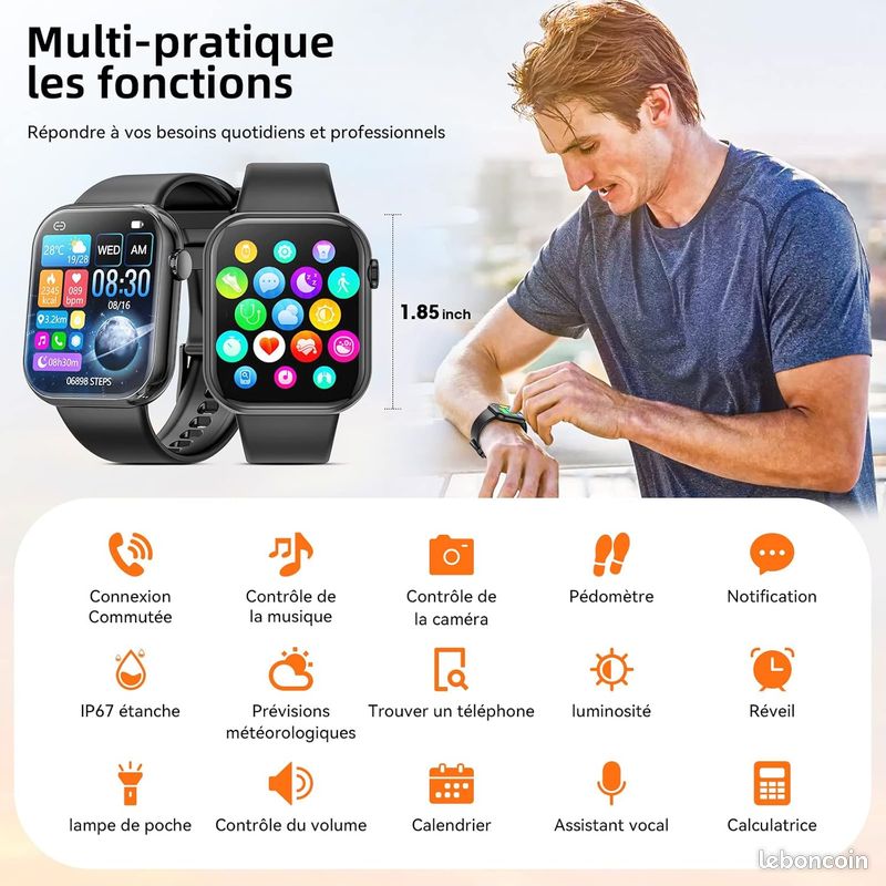 Smart watch montre connectée bluetooth Apple / Samsung (image 3)