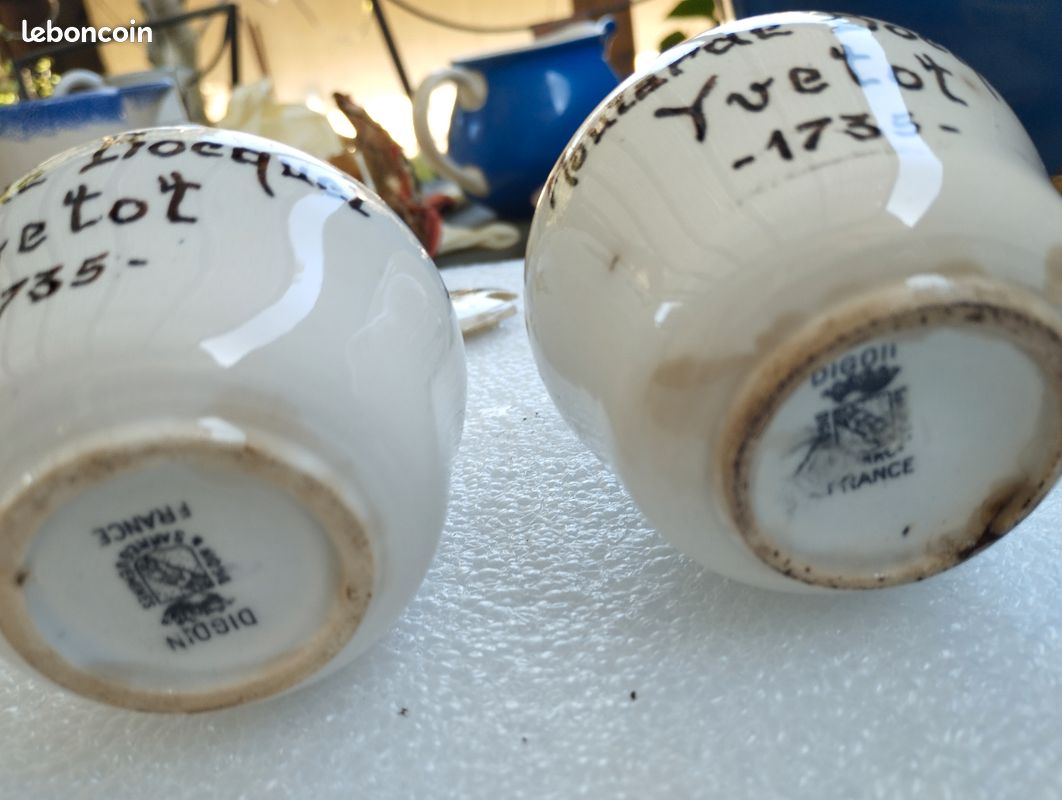 Lot De 2 Anciens Moutardiers à Poussoir De Brasserie – Verre Argenté – 1960-90