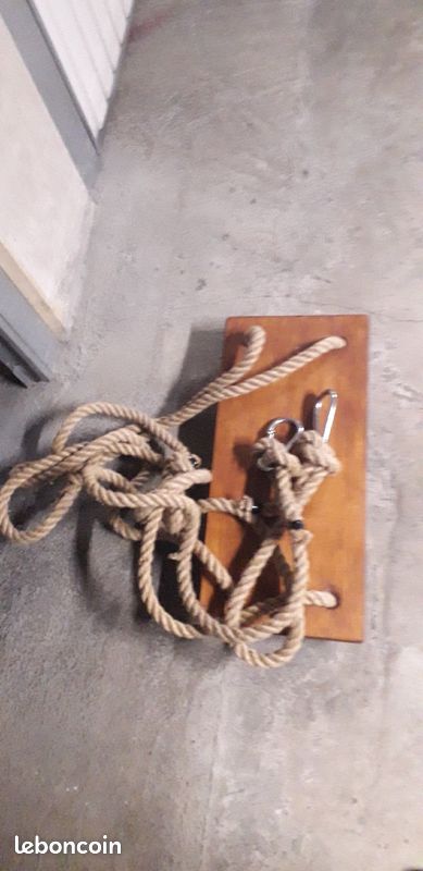Balançoire robuste en bois et chanvre (image 4)