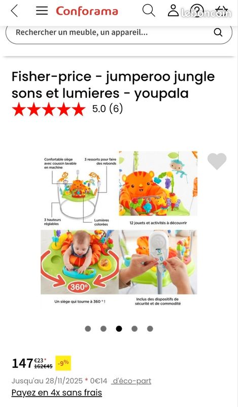 Fisher-Price Jumperoo Jungle - Jumper Bébé -6 mois et + | Sièges Sauteurs (image 3)
