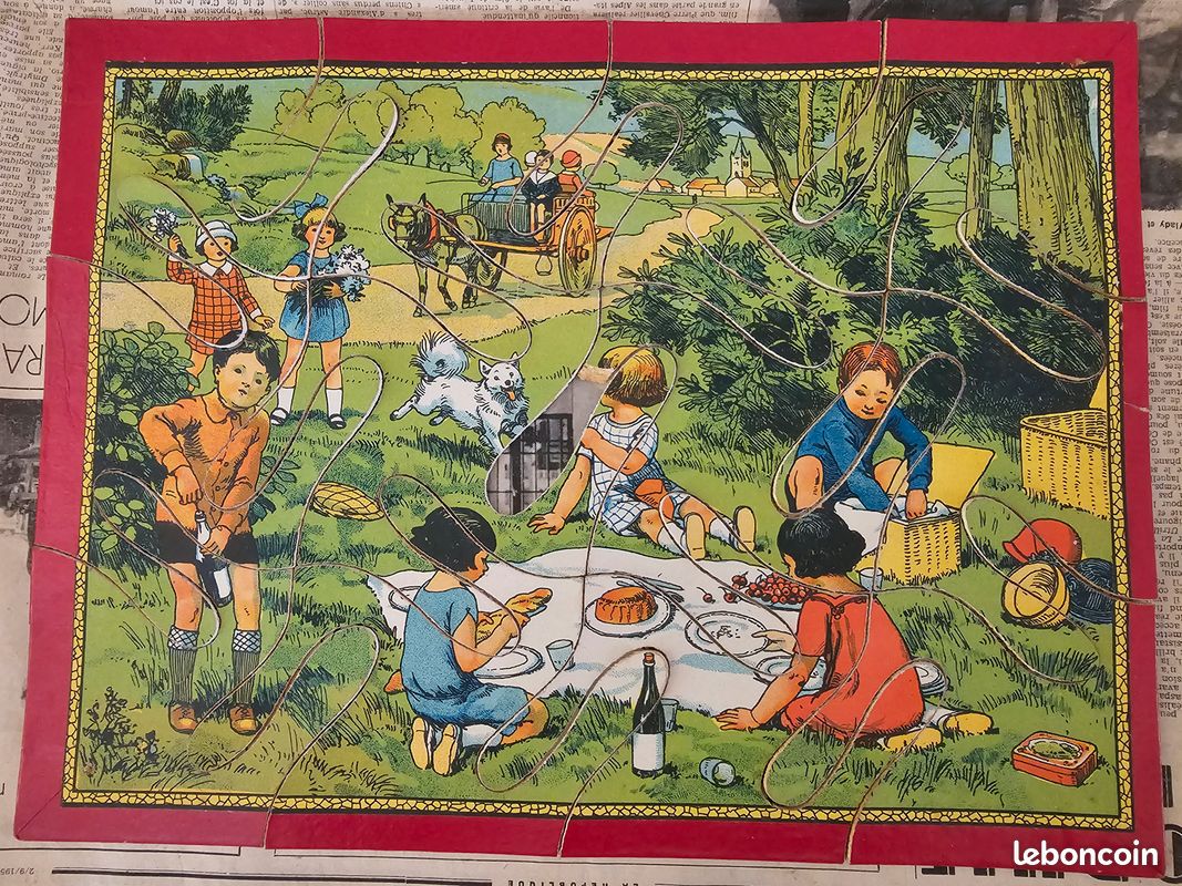 Lot de 9 puzzles anciens en carton – début/milieu XXe siècle – incomplets (image 5)