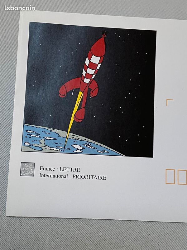 Collector enveloppe pré-timbrée TINTIN "On a marché sur la lune" NEUF vintage 1999 (image 7)