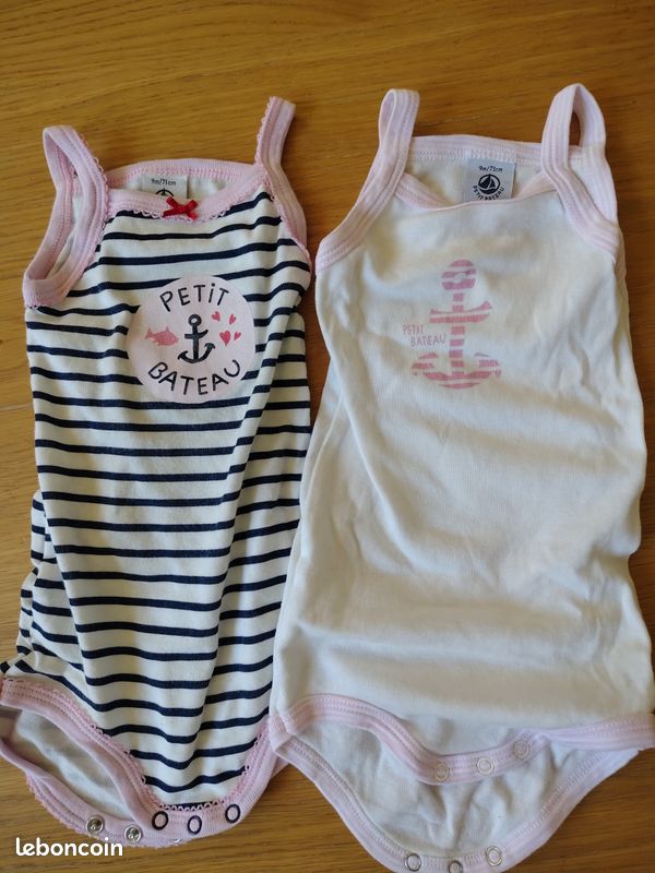 2 bodies Petit Bateau 9 mois en excellent état (image 1)