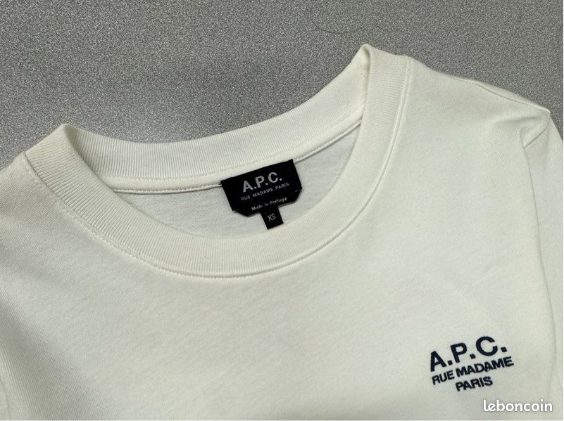 T-shirt A.P.C. Homme Blanc Coton - Taille L - Fabriqué En France - Occasion