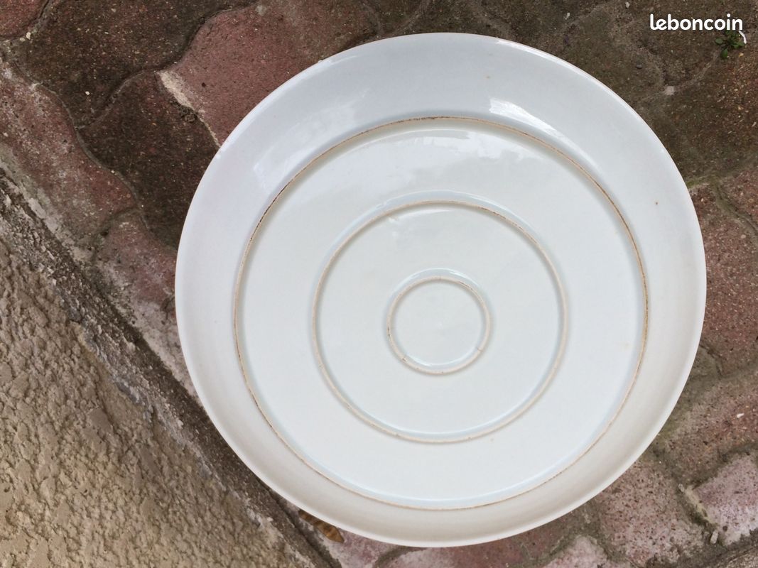 PLAT ROND EN CERAMIQUE BLANC (lot de 2) (image 2)