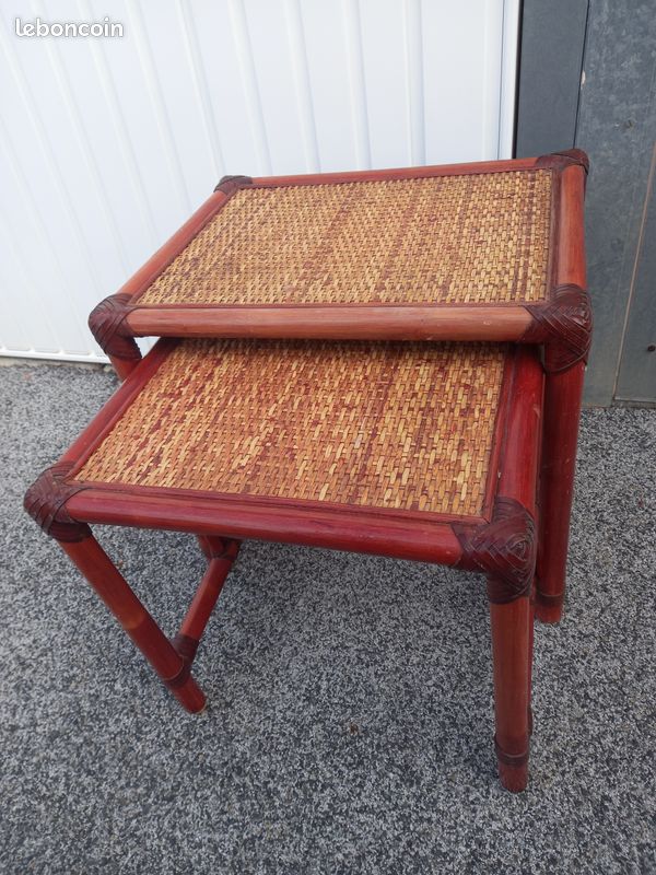Tables gigogne rotin (image 1)