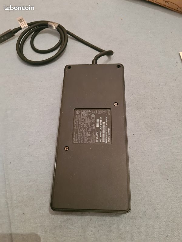Station d?accueil Dell Dock WD19TB sans adaptateur de 180 W. Dell WD19TB Thunderbolt Docking Station. 1 x Power In. 1 x Gigabit Ethernet RJ45. 2 x Dual USB-A 3.1 Gen 1. 1 x USB-C Multifunction Display (image 2)