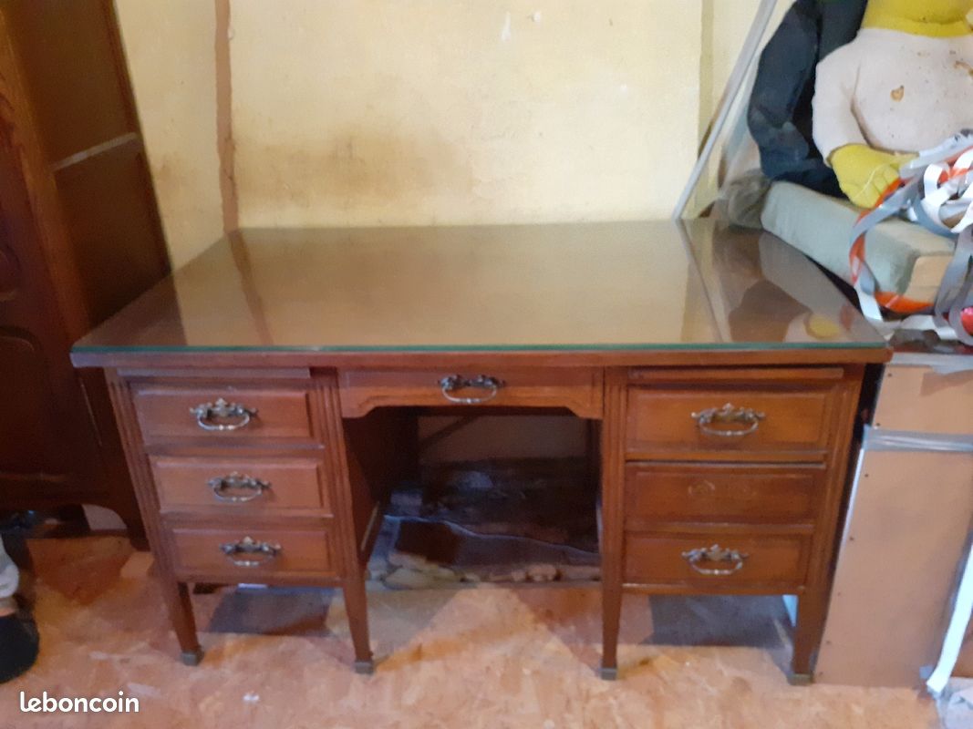 Bureau avec plateau verre (image 1)