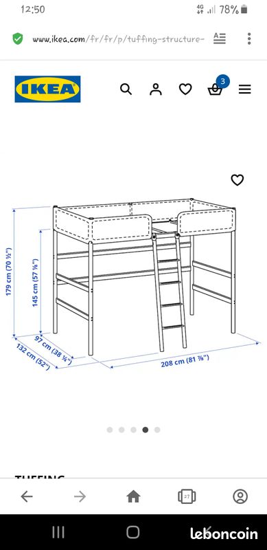 Lit mezzanine avec bureau (image 2)