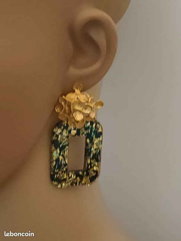 Boucles d'oreilles fermoir clou (image 1)