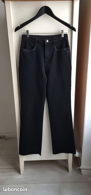 Pantalon Taille Haute I.quing Taille 38 Bleu - Coupe Droite - Occasion Très Bon état
