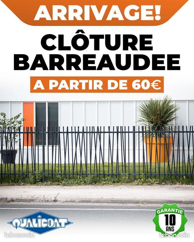 Ensemble Cloture barreaudee RAL7016 pret a poser Nice-Nord (image 5)