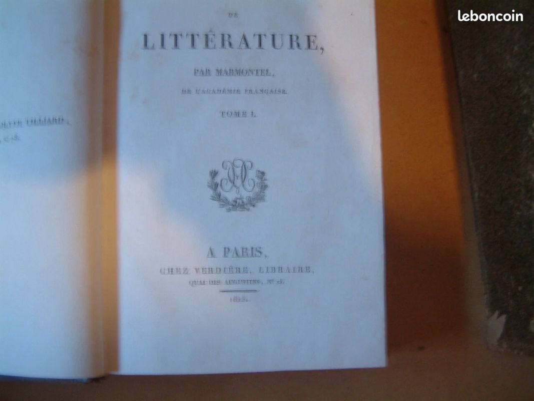 Elements de litterature par marmontel - en 4 tomes - chez verdiere 1825 (image 3)