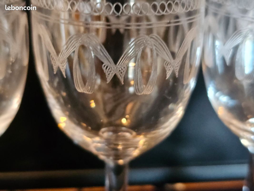 Set de 4 verres à eau en cristal de Saint Louis modèle Florence - Water glasses