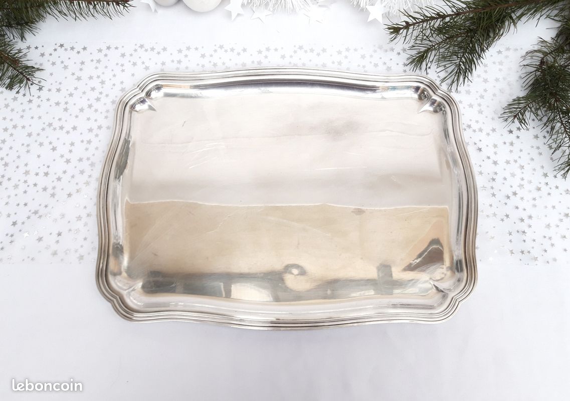 RARE ANCIEN PLAT Plateau de service plaqué argent poinçons boulenger MAJESTIQUE EUR 99,00 - FR
