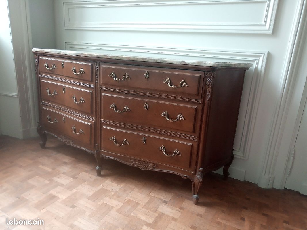 Commode style Louis XV avec marbre (image 1)