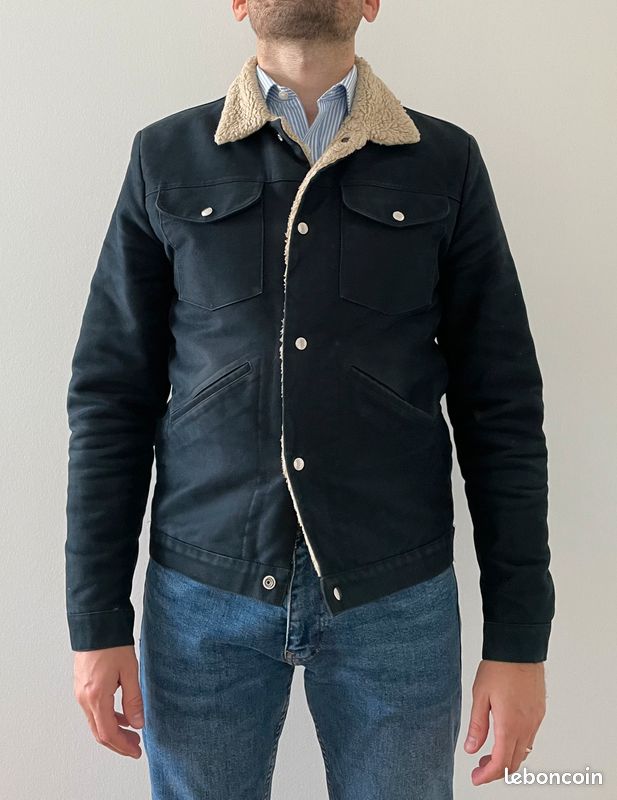 Blouson aviateur Sandro bleu (Taille M) Vêtements