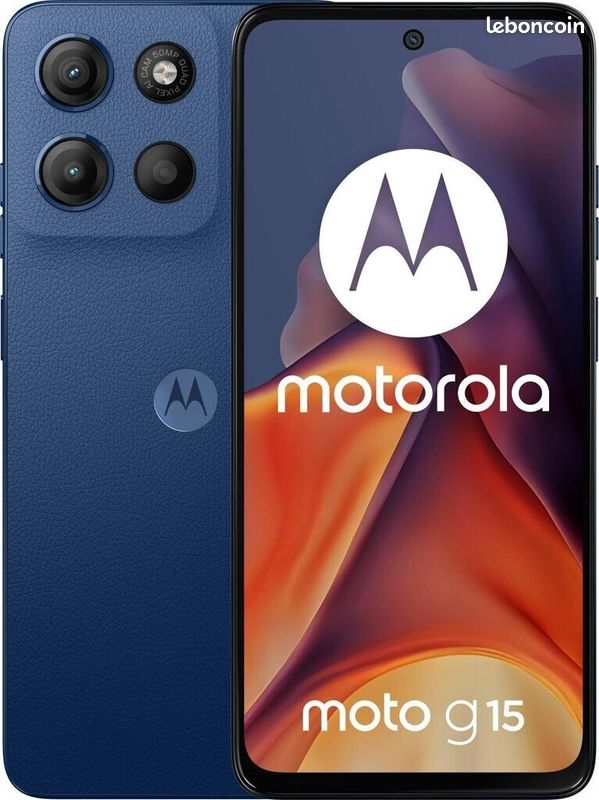 Motorola Moto G15 Sea Blue 256 Go 8 Go RAM TÉLÉPHONE DÉBLOQUÉ OPÉRATEUR 5G (image 1)