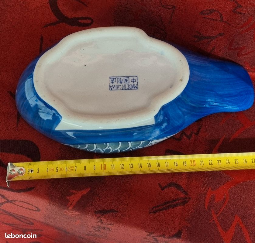 Soupière ou boîte à terrines faïence, porcelaine vintage en forme de canard bleu fabriquée en Chine (image 4)