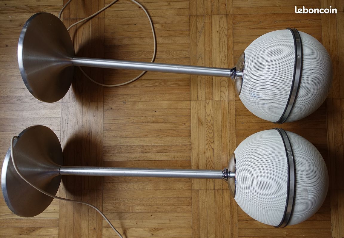 2 Enceintes boules AUDIORAMA 4000 GRUNDIG 1970's BLANCHES (image 5)