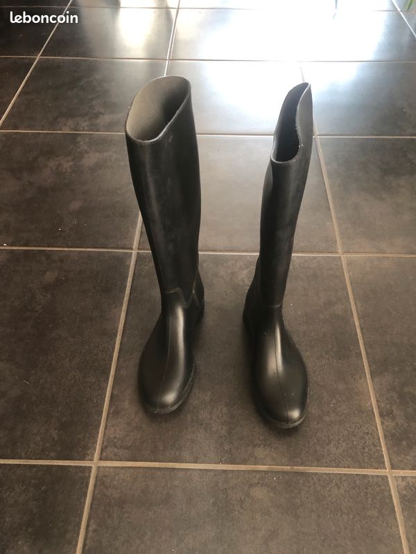 Bottes D'équitation Courtes Rhinegold - Noir - Occasion (Zip Latéral)