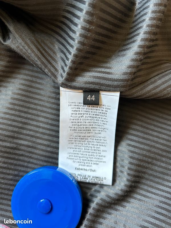 Blouson Hommes ou femmes cuir véritable d’Arienzo Italie Taille 44 / Neuf (image 12)