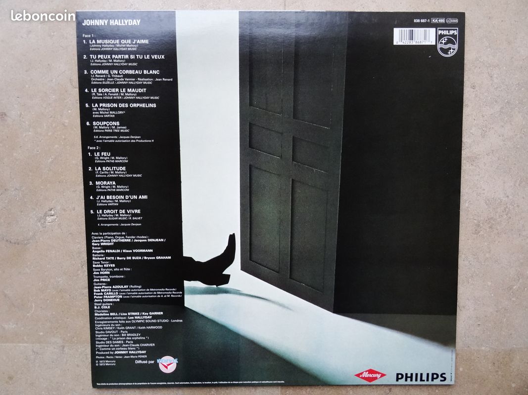 Hallyday lp insolitudes réédition 1996 (image 2)