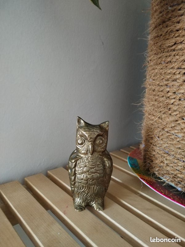 Vintage Brass Owl Figurine Statue 10cm (image 2)