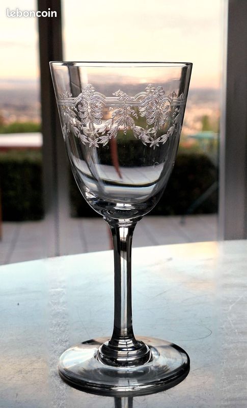 BACCARAT 6 anciens verres à vin blanc en cristal Modèle BEAUHARNAIS (image 4)