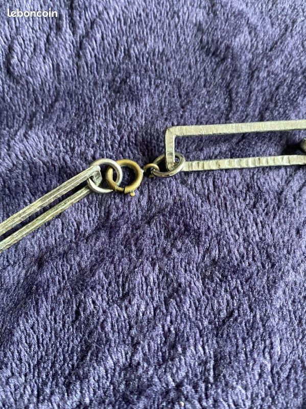 Collier Vintage Multi-pendentif émaillé Signé DLH Déposé - Perles Et émaux