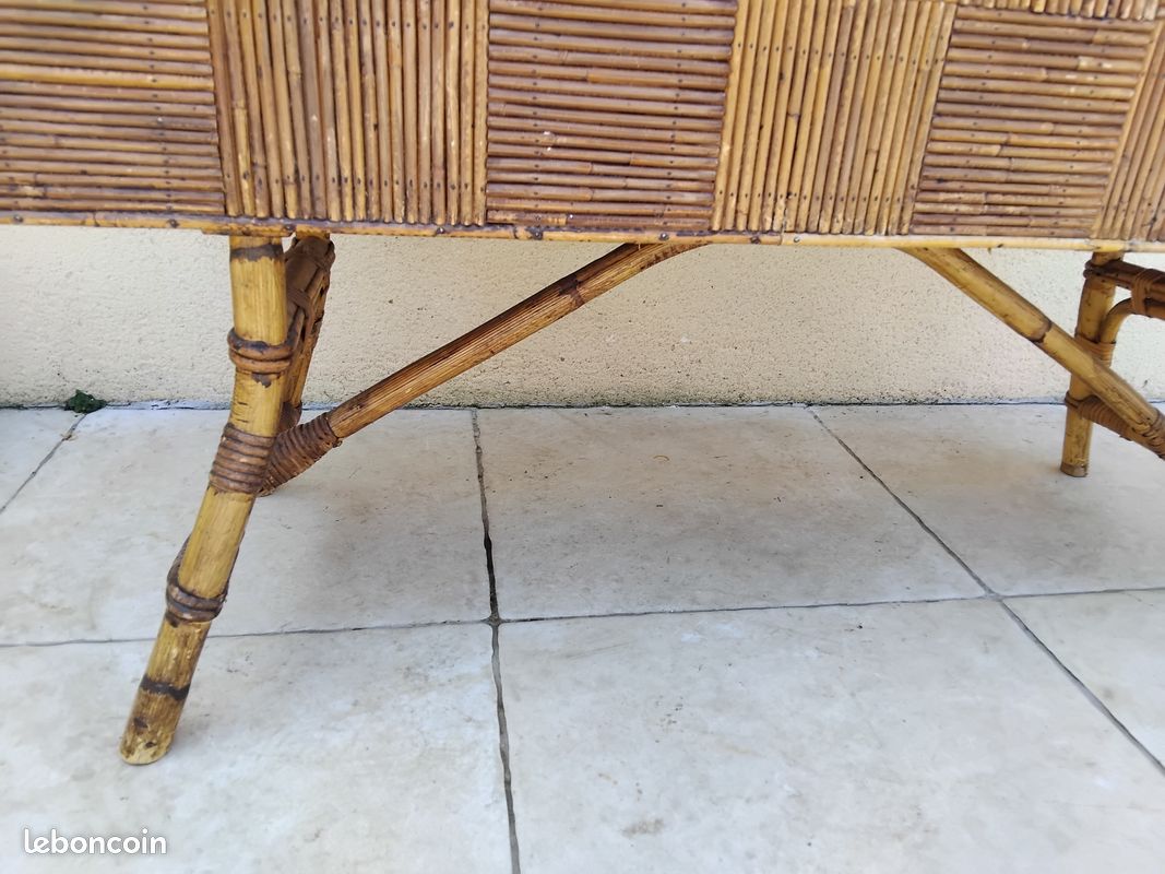 Tabouret audoux minet vintage perriand 50 60 70 brutaliste - Ameublement