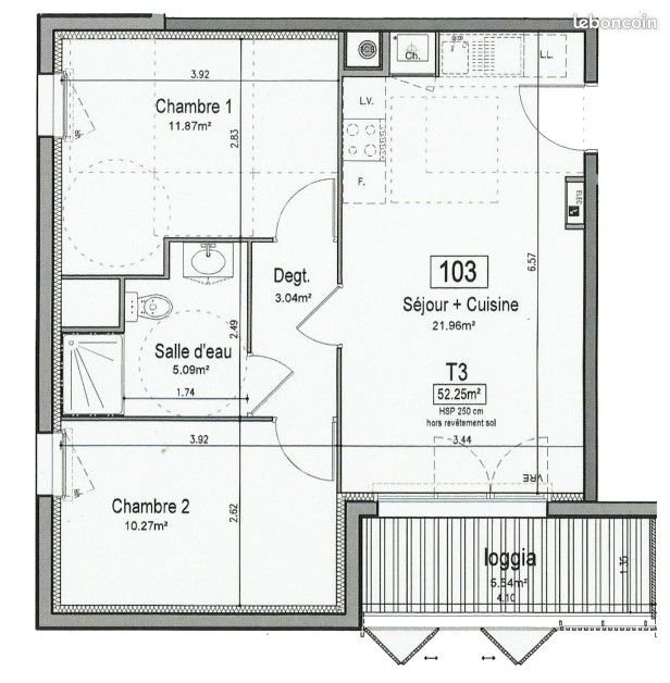 Appartement 3 pièces 52 m² · à Saint-Avé · 52 m² · 632 €