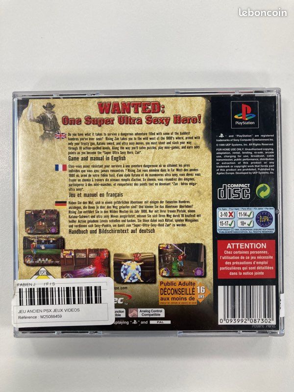 Jeu Rising Zan PlayStation 1 PS1 - Version Française Loose - Fonctionne - Envoi Rapide Suivi