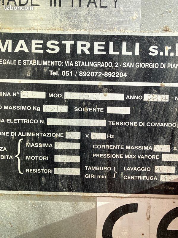 Machine à laver à sec, maestrelli 350c (image 3)
