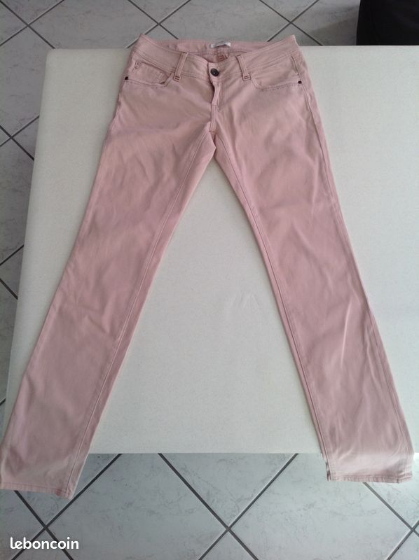 P63-Jean rose poudré stretch - PROMOD - T: 38 - EE (image 1)